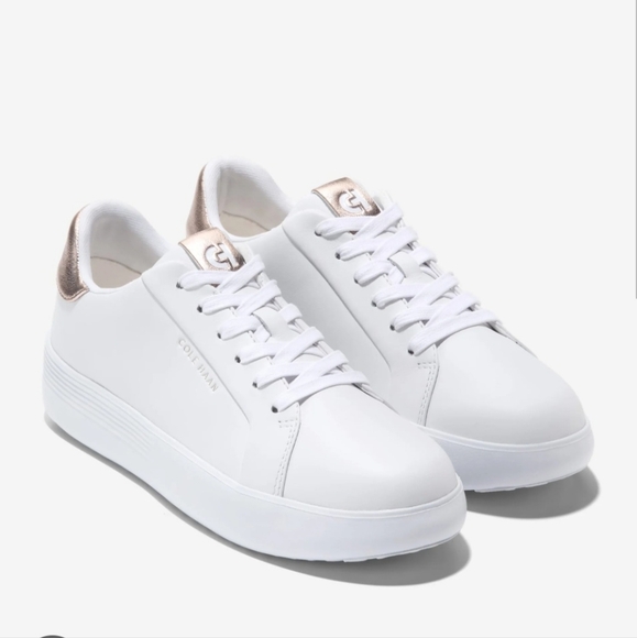 Cole Haan Shoes - Cole Haan White and Gold Women's Sneakers